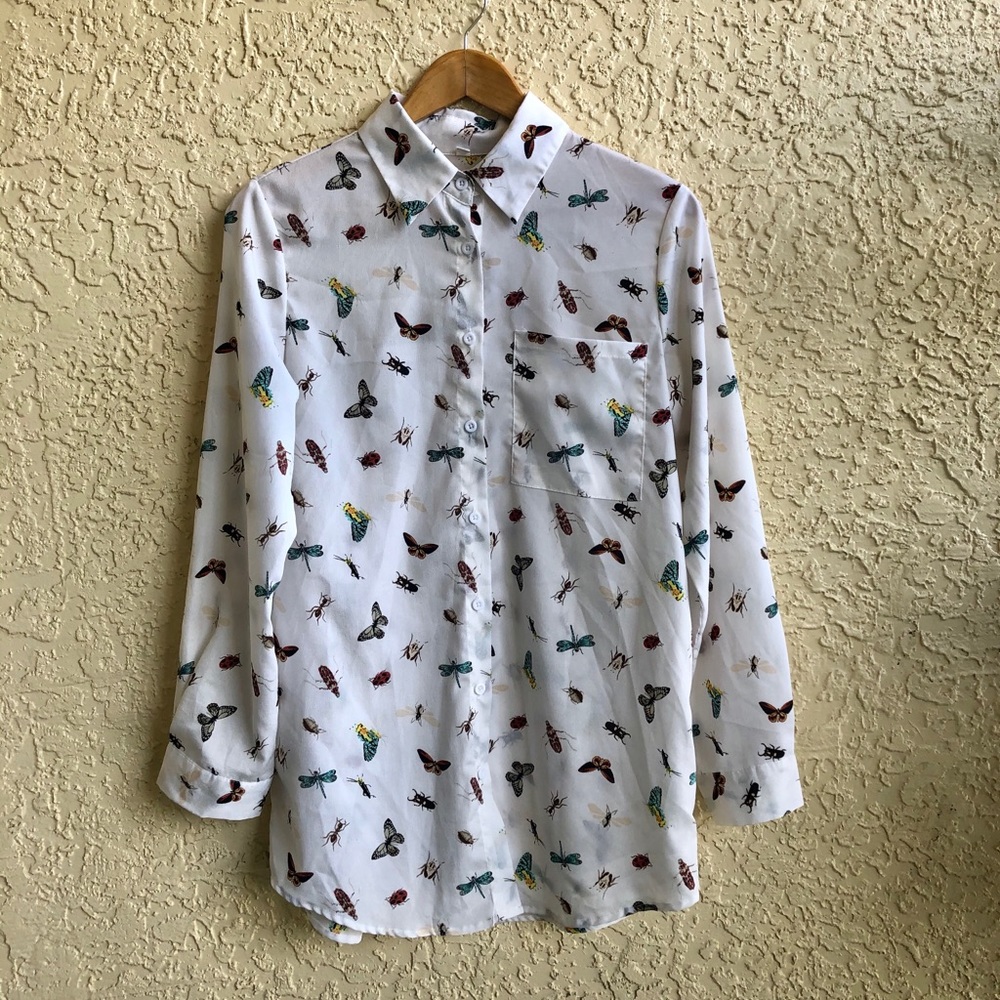 Oversized Bug Button Down